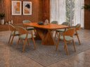 Ver imagem 1 de Sala de Jantar Maciça 8 Cadeiras 2,20m Dunnas Sala Nobre
