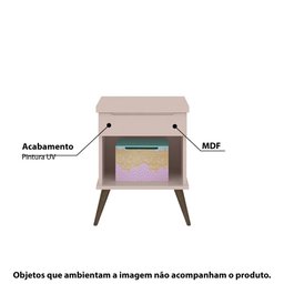 Mesa de Apoio Infantil Melinda com 1 Gaveta - Rosa - 2
