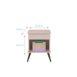 Mesa de Apoio Infantil Melinda com 1 Gaveta - Rosa - 4