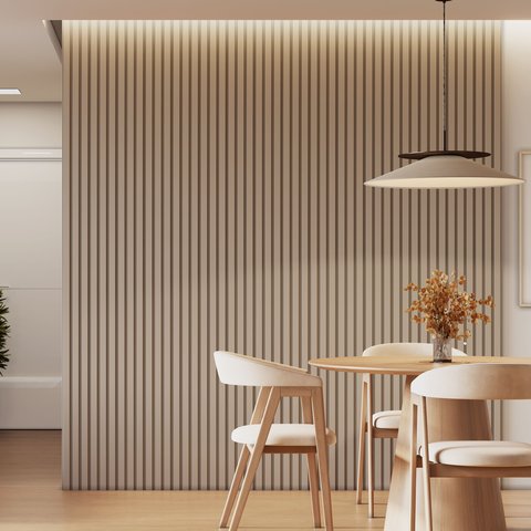 Kit 4 Placas de Painel Ripado Milão 250cm X 58cm X 3,3mm (rende 5,8m²) Ecorevest 
