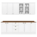 Ver imagem 1 de Cozinha Modulada 9 Pecas 240cm Ce856 Americana Henn Branco Nature
