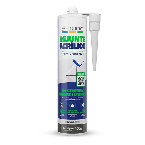 Rejunte Acrílico Flexível 400g Barone