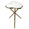 Mesa Lateral de Quartzo Branco com Bordas Banhadas - 1