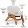 Kit 2 Poltronas Decorativa Orgânica Sala Living Kadosh L02 Bouclê Cru- Lyam Decor - 4