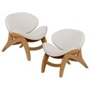 Ver imagem 1 de Kit 2 Poltronas Decorativa Orgânica Sala Living Kadosh L02 Bouclê Cru- Lyam Decor