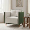 Ver imagem 1 de Poltrona Decorativa Aviv para Sala Escritório Recepção Luxo Linho Premium Easy Clean Corino Premium