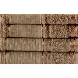 Jogo de Banho Toalha Slim Plus 4 pçs 100% Algodão com Barrado para Bordar:Café - 2