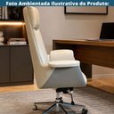 Ver imagem 5 de Cadeira Escritório Presidente Star Domann Design Composê Cinza PU Off-White Base Metal