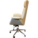 Ver imagem 3 de Cadeira Escritório Presidente Star Domann Design Composê Cinza PU Off-White Base Metal