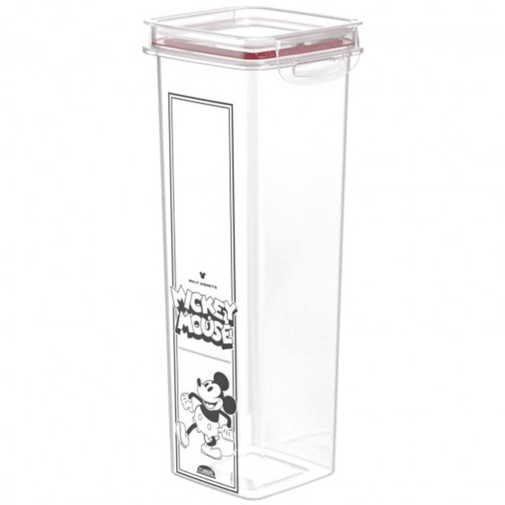 pote de acrilico quadrado mickey empilhavel tampa hermetica vedacao borracha 1,6l - 1