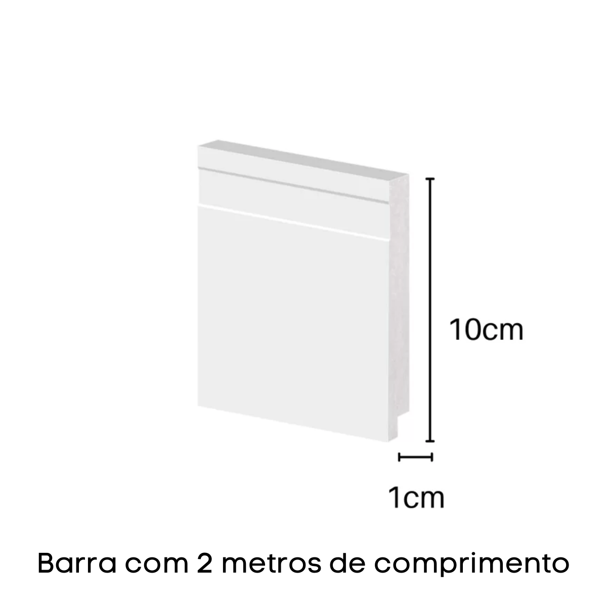 Rodape Poliestireno 51910 Slim Bco 10cm Arquitech - Barra 02 Metros - 2
