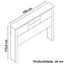 Ver imagem 4 de Cabeceira Para Box Casal 140cm Com Nichos 131 Nature Tebar