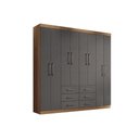 Ver imagem 4 de Guarda Roupa Casal 8 Portas e 6 Gavetas 8.6 Liverpool Jatoba Atacama/grafitte - Santos Andirá