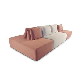 Sofá Ilha Dubai Modular 300 Cm Bouclê Off White com Rosê Persa - 2