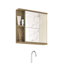 Ver imagem 2 de Armário Espelheira Banheiro Santana 50cm 1 Porta 1 Nicho