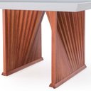 Ver imagem 5 de Mesa Jantar Base Madeira Maciça Quadrada 140 cm Tampo com Vidro Mesa Moderna Madeira