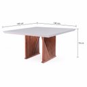 Ver imagem 6 de Mesa Jantar Base Madeira Maciça Quadrada 140 cm Tampo com Vidro Mesa Moderna Madeira