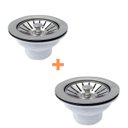 Ver imagem 3 de Kit 2 Valvulas Americana Pias Cubas Tanques 3 1/2 Ralo Inox
