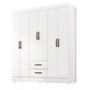 Ver imagem 2 de Guarada Roupa Casal com 6 Portas Guararapes Branco Brilho