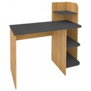 Ver imagem 4 de Mesa Escrivaninha Link 3 Prateleiras Carvalho/Grafite - Artely