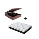 Ver imagem 1 de Cama Box Baú Queen 158 Tecido Sintético Marrom com Colchão Espuma D33 One Face Preto