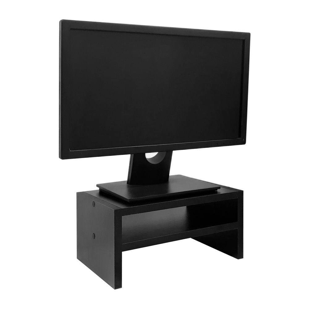 Suporte para Monitor Base de Mesa Preto Madeira - 1