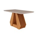 Ver imagem 6 de Conjunto: Mesa Sala Jantar Ágata C/ Tampo Madeirado C/ Vidro 130x80cm e 4 Cadeiras Clarice Nature/