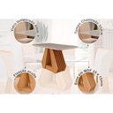 Ver imagem 2 de Conjunto: Mesa Sala Jantar Ágata C/ Tampo Madeirado C/ Vidro 130x80cm e 4 Cadeiras Clarice Nature/