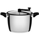 Ver imagem 1 de Pipoqueira Aço Inox Fundo Triplo Tramontina Allegra 5,6l com Tampa de Vidro
