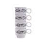 Jogo 4 Xícaras Empilhar 150ml Porcelana para Café - Lavanda - 1