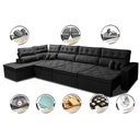 Ver imagem 3 de Sofá de Canto 4.80x2.36m Retrátil e Reclinável com Molas Cama inBox Platinum Esquerdo Suede