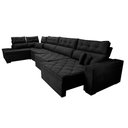 Ver imagem 7 de Sofá de Canto 4.80x2.36m Retrátil e Reclinável com Molas Cama inBox Platinum Esquerdo Suede