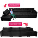 Ver imagem 4 de Sofá de Canto 4.80x2.36m Retrátil e Reclinável com Molas Cama inBox Platinum Esquerdo Suede