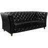 Estofado Chesterfield em Courissimo 2 Lugares Preto - 2