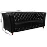 Estofado Chesterfield em Courissimo 2 Lugares Preto - 4