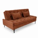 Ver mais imagens de Sofá Cama Soraya 3 Lugares 195 cm em Chenile com Molas Ensacadas e Pés de Metal - Chenile Prime