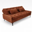 Ver imagem 3 de Sofá Cama Soraya 3 Lugares 195 cm em Chenile com Molas Ensacadas e Pés de Metal - Chenile Prime
