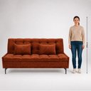 Ver imagem 7 de Sofá Cama Soraya 3 Lugares 195 cm em Chenile com Molas Ensacadas e Pés de Metal - Chenile Prime