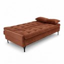 Ver imagem 2 de Sofá Cama Soraya 3 Lugares 195 cm em Chenile com Molas Ensacadas e Pés de Metal - Chenile Prime