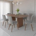 Ver imagem 1 de Conjunto de Jantar Mesa Lintz Canella 6 Cadeiras Dakota - Linho Carbono - Linked 35