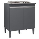Ver imagem 1 de Balcao Com Tampo Cooktop 79 cm 2 Portas Andreia Cinza REAJL