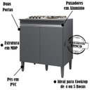 Ver imagem 4 de Balcao Com Tampo Cooktop 79 cm 2 Portas Andreia Cinza REAJL
