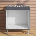 Ver imagem 5 de Balcao Com Tampo Cooktop 79 cm 2 Portas Andreia Cinza REAJL
