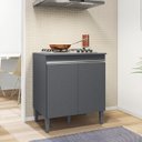 Ver imagem 6 de Balcao Com Tampo Cooktop 79 cm 2 Portas Andreia Cinza REAJL