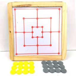 Kit 2 Raquetes com 2 Bolinhas e Tabuleiro de Damas/Trilha - 6
