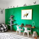 Ver imagem 3 de Adesivo Lousa Liso sem Estampa Verde 1,00m + Giz Brinde Tacolado Papel de Parede 1,00 X 1,00m