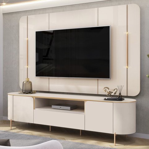 Rack com Painel para Tv de até 75 Polegadas Dj Móveis Areta 2 Portas