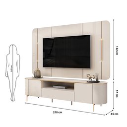 Rack com Painel para Tv de até 75 Polegadas Dj Móveis Areta 2 Portas - 7