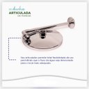 Ver mais imagens de Ducha Redonda Articulada para Parede em Plastico Cromado 9 Polegadas Alta Vazão com Braço de Chuveir