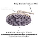 Ver imagem 5 de Ducha Redonda Articulada para Parede em Plastico Cromado 9 Polegadas Alta Vazão com Braço de Chuveir